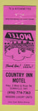 Matchbook Cover - Country Inn Motel Dunnville ON pink