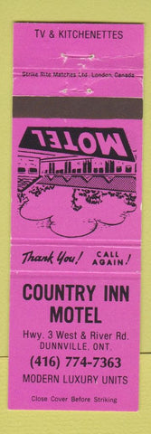 Matchbook Cover - Country Inn Motel Dunnville ON pink