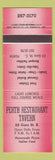 Matchbook Cover - Perth Restaurant Tavern Perth ON red