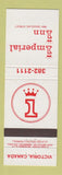 Matchbook Cover - Imperial Inn Victoria BC