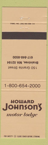 Matchbook Cover - Howard Johnson's Motor Lodge Braintree MA