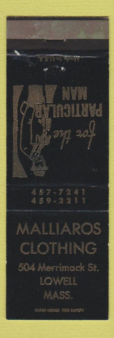 Matchbook Cover - Millaros Clothing Lowell MA