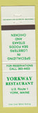 Matchbook Cover - Yorkway Restaurant  York ME