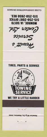 Matchbook Cover - Hewitt's Service Center Towing Monroe IA