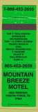 Matchbook Cover - Mountain Breeze Hotel Pigeon Forge TN