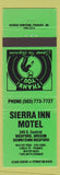 Matchbook Cover - Sierra Inn Motel Medford OR
