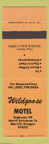 Matchbook Cover - Wildgoose Motel Merrill OR
