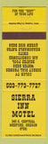 Matchbook Cover - Sierra Inn Motel Medford OR
