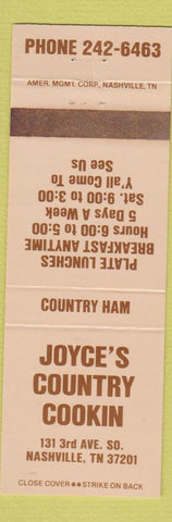 Matchbook Cover - Joyce's Country Cookin Nashville TN