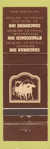 Matchbook Cover - Coachman Inn Fort St John BC Chelwynd Fort Nelson