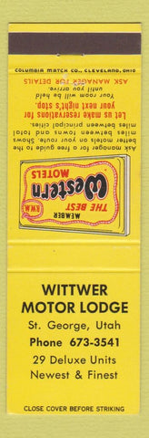 Matchbook Cover - Wittwer Motor Lodge St George UT