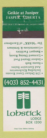 Matchbook Cover - Lobstick Lodge Jasper AB