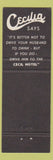 Matchbook Cover - Hotel Cecil Moose Jaw SK Cecilia Room