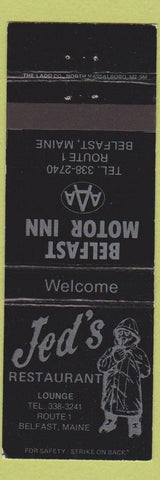Matchbook Cover - Jed's Restaurant Belfast Motor Inn ME