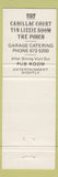 Matchbook Cover - Garage Dining Lounge London ON