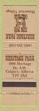Matchbook Cover - Heritage Park Village Calgary AB