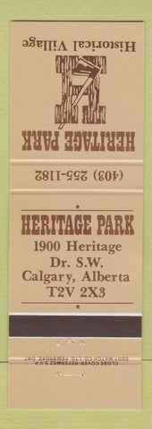 Matchbook Cover - Heritage Park Village Calgary AB