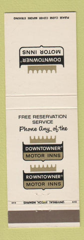 Matchbook Cover - Downtowner Motor Inns Florence SC