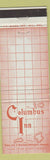 Matchbook Cover - Columbus Inn Wilmington DE