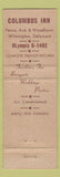Matchbook Cover - Columbus Inn Wilmington DE