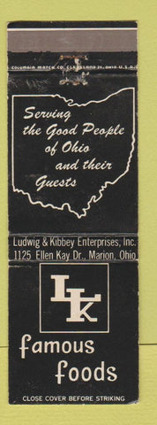 Matchbook Cover - LK Famous Foods Marion OH WEAR