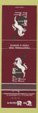Matchbook Cover - Unicorn Irish Rovers House Toronto Aurora ON Calgary AB WEAR