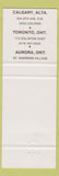 Matchbook Cover - Unicorn Irish Rovers House Toronto Aurora ON Calgary AB WEAR
