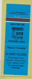 Matchbook Cover - Olympic Pizza Dunnville ON blue
