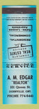 Matchbook Cover - AM Edgar Real Estate Dunnville ON blue