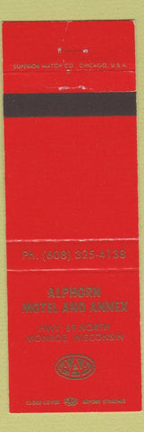Matchbook Cover - Alphorn Motel Annex Monroe WI
