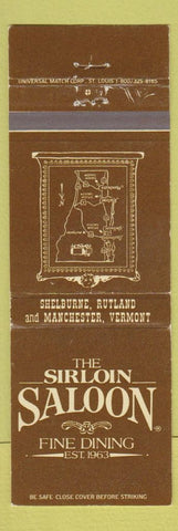 Matchbook Cover - Sirloin Saloon Restaurant Manchester Shelburne Rutland VT