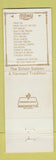 Matchbook Cover - Sirloin Saloon Restaurant Manchester Shelburne Rutland VT