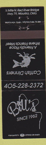 Matchbook Cover - Bull's Catfish Dinners Waurika OK