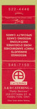 Matchbook Cover - A&B Catering Hamilton ON