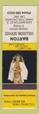 Matchbook Cover - Barton Collision Service Hamilton ON pinup WEAR