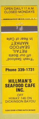 Matchbook Cover - Hillman's Seafood Cafe Dickinson Bayou