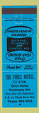 Matchbook Cover - Pines Motel Chalk River ON blue