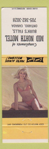 Matchbook Cover - Mid North Motel Burk's Falls ON pinup peach band