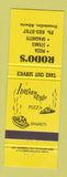 Matchbook Cover - Rodo's Pizza Drumheller AB yellow