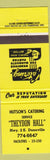Matchbook Cover - Hutson's Catering Theydon Hall Dunnville ON yellow