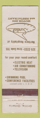 Matchbook Cover - Sundial Motor Inn Restaurant Orillia ON
