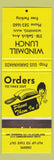 Matchbook Cover - Windmill Lunch Winnipeg MB yellow