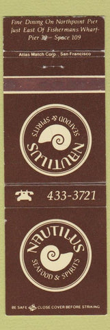 Matchbook Cover - Nautilus Seafood San Francisco CA