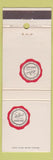 Matchbook Cover - Wilbert Burial Vault White