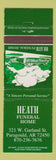 Matchbook Cover - Heath Funeral Home Paragould AR