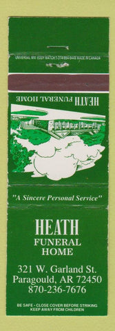 Matchbook Cover - Heath Funeral Home Paragould AR