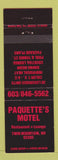 Matchbook Cover - Paquette's Motel Twin Mountain NH