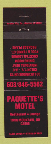 Matchbook Cover - Paquette's Motel Twin Mountain NH