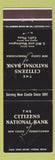 Matchbook Cover - Citizens National Bank New Castle PA