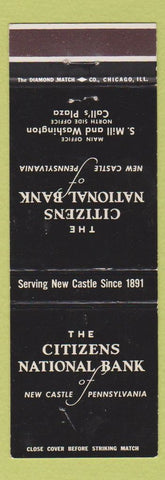 Matchbook Cover - Citizens National Bank New Castle PA